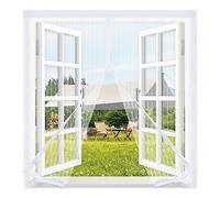 Mosquitera Ventana Magnetica 105x115cm,Cierre Automático Mosquiteras de Ventanas,Entre Aire Fresco,Protección Contra Insectos Cortina Mosquitera,Mosquiteras para Ventanas Fáciles de Instalar