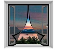 Mosquitera Ventana Magnetica 107 x 75 cm Cierre Automático, Fácil de Instalar, Protección Contra Insectos Mosquiteras para Ventana para Múltiples Tipos de Ventana, Negro