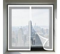 Mosquitera Ventana Magnetica 110 x 150 cm Imanes Se Cierran Automáticamente Mosquiteras Fácil de Limpiar Adecuada para Decoración Del Hogar, Blanco