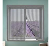 Mosquitera Ventana Magnetica 110 x 150 cm Mantiene Insectos, Moscas y Mosquitos Fuera Mosquitera Ajustable Ventanas Lavables para Ventanasde Balcón, Ventanasde Patio, Sala, Gris