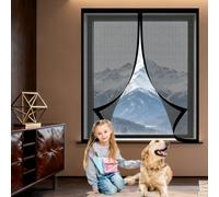 Mosquitera Ventana Magnetica 110 x 150 cm sin Taladrar Ni Atornillar Mosquitera Ventana Mosquiteras Fácil Instalación Adhesiva para Balcón Corredera Terraza, Negro