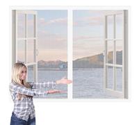 Mosquitera Ventana Magnetica 112 x 143 cm sin Taladrar Cortina Magnética de Malla Suave Entre Aire Fresco, Mantiene Insectos para La Mayoría de Los Tipos de Ventanas, Blanco