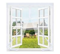 Mosquitera Ventana Magnetica 115x115cm,Cierre Automático Mosquiteras de Ventanas,Entre Aire Fresco,Protección Contra Insectos Cortina Mosquitera,Mosquiteras para Ventanas Fáciles de Instalar