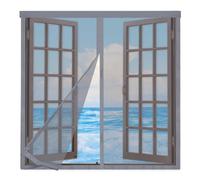 Mosquitera Ventana Magnética 115x120cm,Cortinas Mosquiteras para Ventanas Corredera con Imanes,Entre Aire Fresco,Mantiene Insectos, Moscas y Mosquitos Fuera,Gris