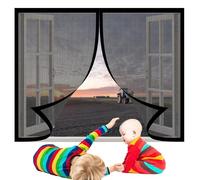 Mosquitera Ventana Magnetica 120 x 112 cm sin Taladrar Personalizable Cortina Contra Mosquitos Magnético Cierre Automático para Todo Tipo de Ventanas, Negro