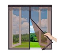 Mosquitera Ventana Magnetica 120x120cm,Cortina Mosquitera Anti Insectos para Ventanas y Puertas, Fácil de Instalar sin Taladrar,Deja Entrar Aire Fresco y Deja Fuera a los Insectos,Marrón