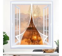 Mosquitera Ventana Magnetica 124 x 138 cm Varios Tallas, Cierre Automático, No Requiere Herramientas, Mantiene El Aire Fresco Cortinas Mosquiteras para Todas Las Ventana, Blanco