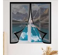 Mosquitera Ventana Magnetica 125 x 140 cm Protección Contra Mosquitos y Moscas Mosquiteras Ventanas Magnética Lavables para Ventanasde Balcón, Ventanasde Patio, Sala, Negro