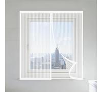 Mosquitera Ventana Magnetica 130 x 145 cm Protección Contra Mosquitos y Moscas Mosquitera Ventana de Fijación Autoadherente Lavables Adecuada para Decoración Del Hogar, Blanco