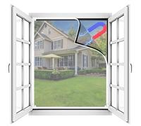 Mosquitera Ventana Magnetica, 130 x 150 cm DIY Mosquitera Ajustable para Ventanas, Fácil Instalación sin Taladrar, Mosquitera Ventana de Fibra de Vidrio (Marco Blanco y Red Gris)