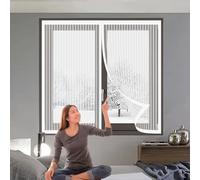 Mosquitera Ventana Magnetica 130 x 160 cm Cierre Automático, Protección Insectos, Resistente a La Rotura Puerta de Malla Magnética para Correderas, Garaje O Patio, Blanco