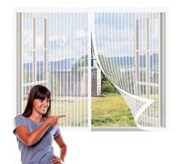 Mosquitera Ventana Magnética 132 x 113 cm sin Taladrar Cortina Magnética de Malla Suave Cierre Magnético de Arriba a Abajo para Ventanas de Diferentes Tamaños, Blanco