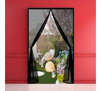 Mosquitera Ventana Magnetica 135 x 140 cm Cierre Automático Protección Contra Insectos Cortina Magnética Fácil Instalación, sin Taladrar para Puerta Exterior Balcón, Negro