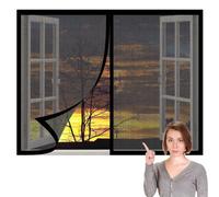 Mosquitera Ventana Magnetica 135 x 140 cm sin Taladrar Ni Atornillar Mosquitera Ventana Mosquiteras Fácil de Limpiar para de Bricolaje para Caseras Oficina, Negro