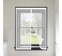 Mosquitera Ventana Magnetica 135 x 150 cm Mantiene Insectos, Moscas y Mosquitos Fuera Mosquitera Ventana Malla Contra Insectos Lavables para Todas Las Ventanas, Blanco