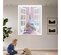 Mosquitera Ventana Magnética 140 x 170 cm Varios Tallas, Cierre Automático, No Requiere Herramientas, Mantiene El Aire Fresco Cortinas Antimosquitos para Todas Las Ventana, Blanco