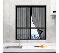Mosquitera Ventana Magnetica 140 x 62 cm sin Taladrar Cierre Automático Protección de Insectos Mosca Cortina para Ventanas Balcón Patio, Negro