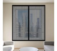 Mosquitera Ventana Magnetica 155 x 85 cm Protección Contra Mosquitos y Moscas Mosquitera sin Taladrar Lavables Adecuada para Decoración Del Hogar, Negro