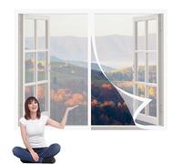 Mosquitera Ventana Magnetica 178 x 205 cm sin Taladrar Cortina Protección Contra Insectos Tela Mosquiteras de Ventanas para La Mayoría de Los Tipos de Ventanas, Blanco
