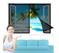 Mosquitera Ventana Magnetica 225 x 80 cm, Mosquiteras Anti Insectos Protección Contra Mosquitos y Moscas para Ventanas Balcón Patio, Negro
