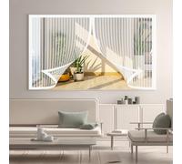 Mosquitera Ventana Magnetica 45x100cm(W x H) Protección Contra Insectos, Malla Fina, Mantiene El Aire Fresco, Mosquitera para Ventanas para Puerta Corredera, Puerta de Salón, Blanco