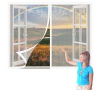 Mosquitera Ventana Magnetica 50 x 70 cm sin Taladrar Ni Atornillar Ajustable Mosquitera Ventana Magnetica Fácil de Limpiar para de Bricolaje para Caseras Oficina, Blanco