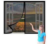 Mosquitera Ventana Magnetica 50 x 70 cm sin Taladrar Ni Atornillar Ajustable Mosquitera Ventana Magnetica Fácil de Limpiar para de Bricolaje para Caseras Oficina, Negro