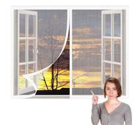 Mosquitera Ventana Magnetica 50 x 70 cm sin Taladrar Ni Atornillar Mosquitera Ventana Mosquiteras Fácil de Limpiar para de Bricolaje para Caseras Oficina, Blanco