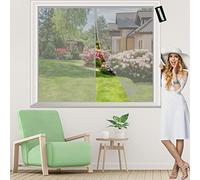 Mosquitera Ventana Magnetica 55x80cm Puerta de malla con cierre magnético antiviento Mantiene Insectos afuera para Sala de Estar Dormitorio Balcón Gris