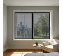 Mosquitera Ventana Magnetica 60 x 65 cm Imanes Se Cierran Automáticamente Mosquitera Ventana de Fijación Autoadherente Lavables para Todas Las Ventanas, Negro