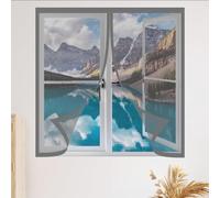 Mosquitera Ventana Magnetica 60 x 70 cm Protección Contra Mosquitos y Moscas Mosquiteras Ventanas Magnética Lavables para Ventanasde Balcón, Ventanasde Patio, Sala, Gris