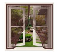Mosquitera Ventana Magnética 62 x 81 cm Mantiene El Aire Fresco Pegajoso Cortina Pantalla Adsorción Magnética Plegable para Ventana O Puerta de Balcón, Marrón