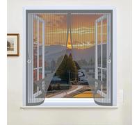 Mosquitera Ventana Magnética 63 x 66 cm Varios Tallas, Cierre Automático, No Requiere Herramientas, Mantiene El Aire Fresco Cortinas Mosquiteras para Todas Las Ventana, Gris