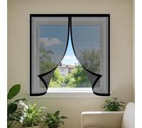 Mosquitera Ventana Magnetica 65 x 185 cm Imanes Se Cierran Automáticamente Mosquiteras Fácil Instalación, Sin Taladrar Ni Atornillar para Todas Las Ventanas, Negro