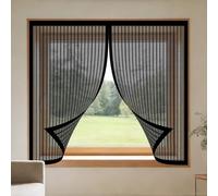 Mosquitera Ventana Magnetica 65 x 185 cm Protección Contra Mosquitos y Moscas Mosquitera sin Taladrar Fácil Instalación Adhesiva para Balcón Corredera Terraza, Negro