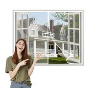 Mosquitera Ventana Magnética 65x75cm Mosquitera Para Ventana de balcón Cortinas Mosquiteras Junta Magnética de Arriba a Abajo con Cierre Automático Blanco