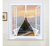 Mosquitera Ventana Magnética 66 x 74 cm Varios Tallas, Cierre Automático, No Requiere Herramientas, Mantiene El Aire Fresco Cortinas Mosquiteras para Todas Las Ventana, Blanco