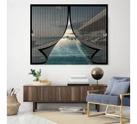 Mosquitera Ventana Magnetica 67 x 130 cm, Se Cierra Automáticamente, Fácil Instalación sin Taladrar, Cortina Mosquitera con Imanes para Todas Las Puertas y Ventanas, Negro