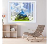 Mosquitera Ventana Magnética 70 x 80 cm Varios Tallas, Cierre Automático, No Requiere Herramientas, Mantiene El Aire Fresco Cortina de Malla para Todas Las Ventana, Blanco