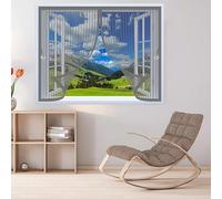Mosquitera Ventana Magnética 70 x 80 cm Varios Tallas, Cierre Automático, No Requiere Herramientas, Mantiene El Aire Fresco Cortina de Malla para Todas Las Ventana, Gris