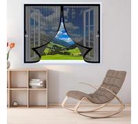 Mosquitera Ventana Magnética 70 x 80 cm Varios Tallas, Cierre Automático, No Requiere Herramientas, Mantiene El Aire Fresco Cortina de Malla para Todas Las Ventana, Negro