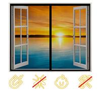 Mosquitera Ventana Magnetica, 70x100cm Mosquitera Puerta Magnetica,Corredera Cortina Mosquitera,Ventana Mosquiteras para Puertas,Cortina Antimosquitos Magnetica,Se puede instalar sin taladrar, Negro