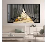 Mosquitera Ventana Magnetica 77x97cm(W x H) Protección Contra Insectos, Malla Fina, Mantiene El Aire Fresco, Mosquitera para Ventanas para Puerta Corredera, Puerta de Salón, Negro