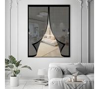 Mosquitera Ventana Magnetica 78 x 98 cm Protección Contra Insectos, Malla Fina, Mantiene El Aire Fresco, Mosquitera Magnético para Puerta Corredera, Puerta de Salón, Negro