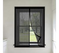 Mosquitera Ventana Magnetica 80 x 135 cm Mantiene Insectos, Moscas y Mosquitos Fuera Mosquitera Ventana Malla Contra Insectos Lavables para Todas Las Ventanas, Negro