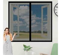 Mosquitera Ventana Magnetica 80 x 160 cm Mantiene Insectos, Moscas y Mosquitos Fuera Mosquiteras Lavables para Ventanasde Balcón, Ventanasde Patio, Sala, Negro