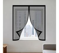 Mosquitera Ventana Magnetica 80 x 165 cm Mantiene Insectos, Moscas y Mosquitos Fuera Ajustable Mosquitera Ventana Magnetica Fácil de Limpiar para Todas Las Ventanas, Negro