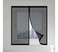 Mosquitera Ventana Magnetica 80 x 95 cm Protección Contra Mosquitos y Moscas Mosquitera Ventana de Fijación Autoadherente Lavables Adecuada para Decoración Del Hogar, Negro