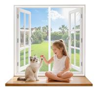 Mosquitera Ventana Magnetica 80x100 cm Blanco, Cierre Automático con Imanes Fuertes, Sin Taladrar, Malla Ultra Fina Anti-Mosquitos, Instalación Rápida y Fácil, Resistente, para Ventanas y Balcón