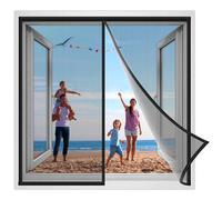 Mosquitera Ventana Magnetica 80x115cm Mosquiteras Enrollables Pegado sin Taladrar con Durable para Sala de Estar Balcón Negro Reforzada